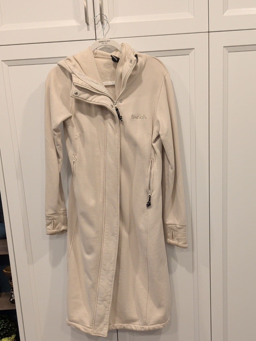 Bench Long Cream Hooded Trench Coat/Jacket